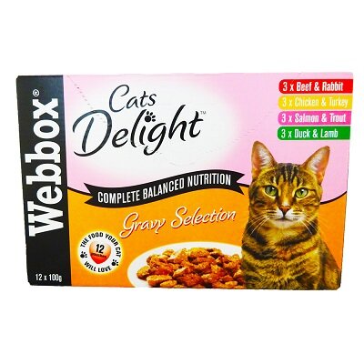 Webbox Cat Delight Gravy Pouch 4 x 12 x 100g