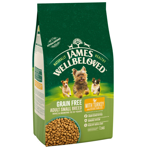 James Wellbeloved Small Breed Grain Free Turkey & Vegetable Dog Food 1.5kg