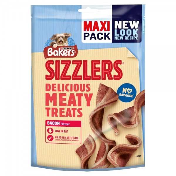 Bakers Sizzlers Maxi Bacon Dog Treat 5 x 185g
