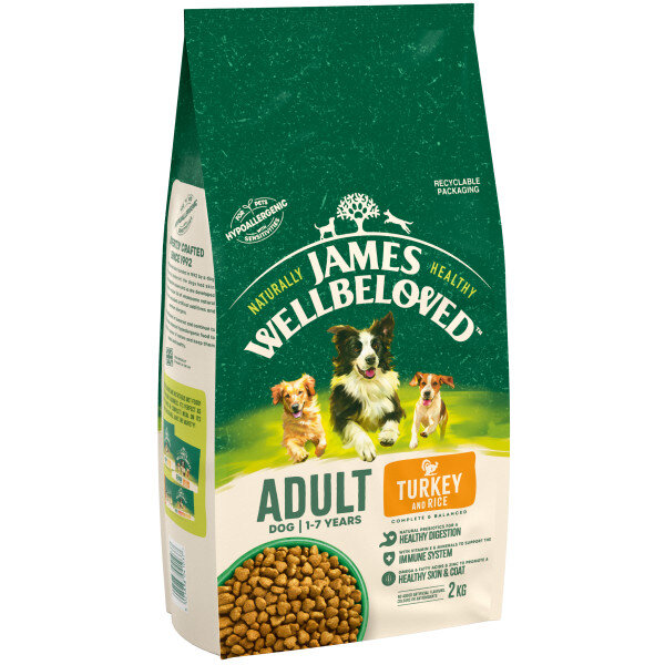 James Wellbeloved Turkey & Rice Adult Dog Food 2kg