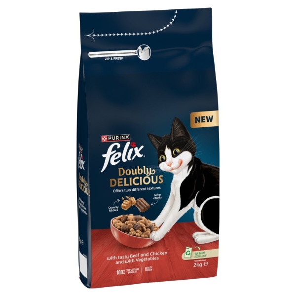 Felix Adult Doubly Delicious Beef, Chicken & Veg 2kg