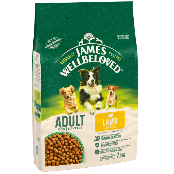 James Wellbeloved Lamb & Rice Adult Dog Food 7.5kg