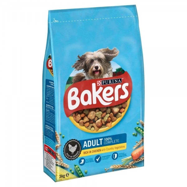 Bakers Complete Adult Dog with Chicken & Veg Dog Food 3kg.