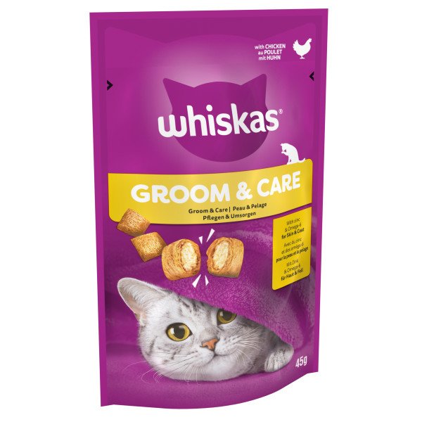 Whiskas Groom & Care with Chicken Cat Treat 8 x 45g