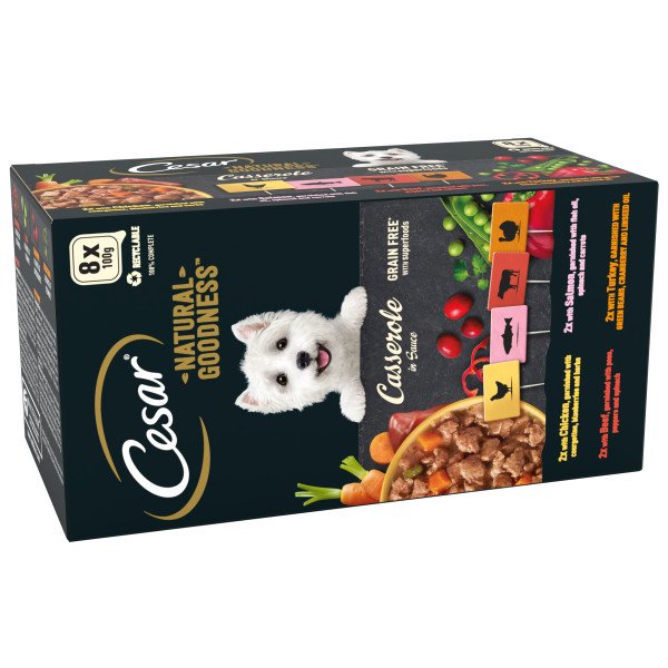 Cesar Natural Goodness Casserole Mixed Selection in Gravy 3 x 8 x 100g