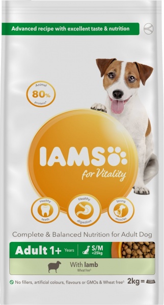 Iams Dog Adult Vitality Small/Medium Breed Lamb 2 x 2kg