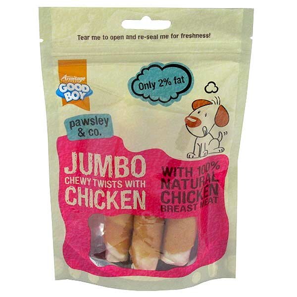 Good Boy Jumbo Chewy Twists with Chicken 12 x 100g