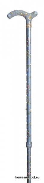 Classic Canes Chelsea Height-Adjustable Aluminium Cane - Grey Floral