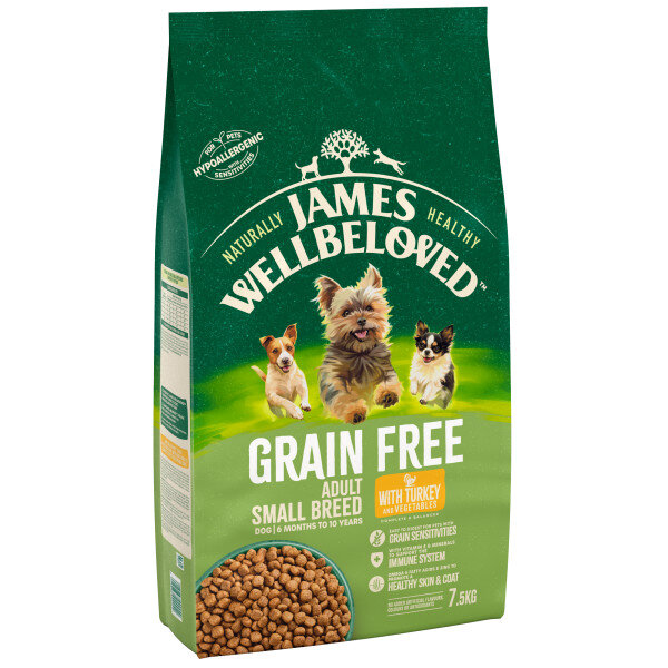 James Wellbeloved Small Breed Grain Free Turkey & Vegetable Dog Food 7.5kg