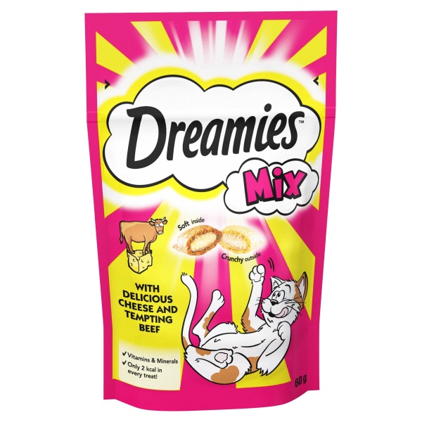 Dreamies Mix Beef & Cheese Cat Treats 8 x 60g