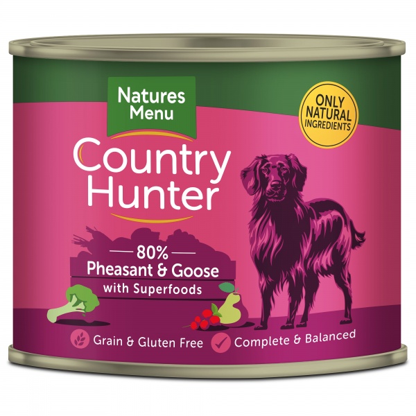 Natures Menu Country Hunter Pheasant & Goose Dog Food Tins 6 x 600g