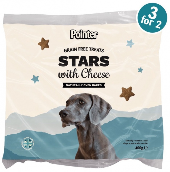 Pointer Stars with Cheese Grain Free Dog Treats 6 x 400g