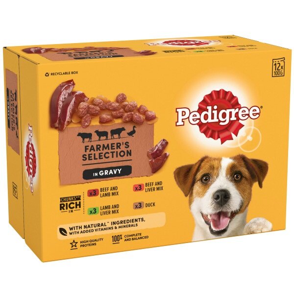 Pedigree Farmer's Selection Adult in Gravy Pouches 4 x 12 x 100g