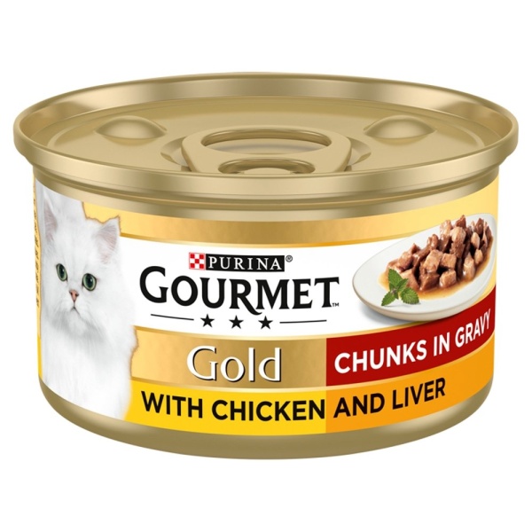 Gourmet Gold Chunks in Gravy Chicken & Liver Tins 12 x 85g