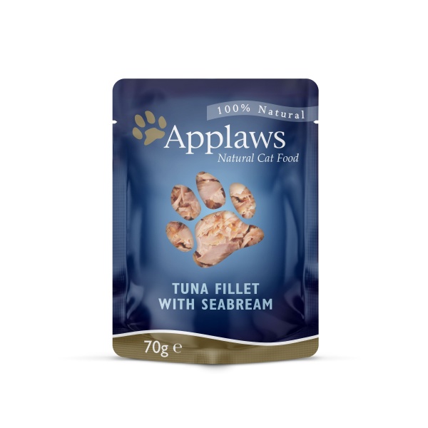 Applaws Cat Tuna Fillet with Seabream in Broth Pouches 12 x 70g