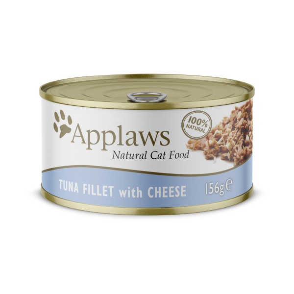 Applaws Cat Tuna Fillet with Cheese in Broth Tins 24 x 156g