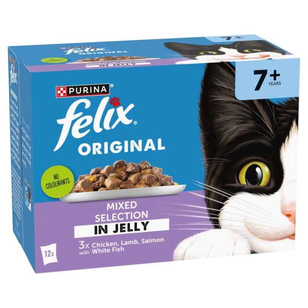 Felix Senior 7+ Original Mixed Selection in Jelly Pouches 4 x 12 x 85g