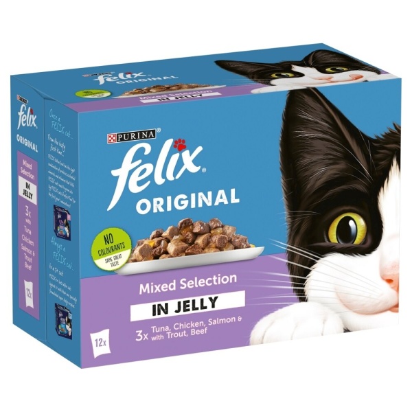 Felix Pouch Mixed Selection in Jelly 4 x 12 x 100g
