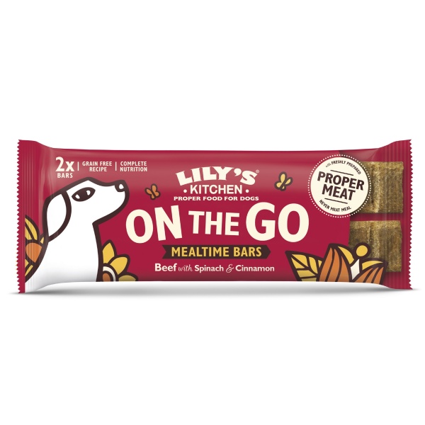 Lily's Kitchen On the Go Bars Beef with Spinach & Cinnamon 2 Pack 16 x 40g