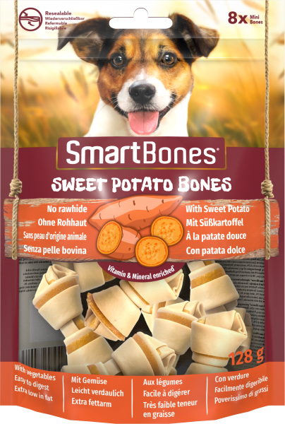 SmartBones Sweet Potato Mini Dog Treats 7 x 8 Pieces