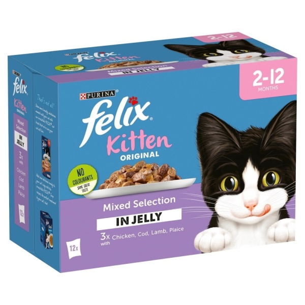 Felix Pouch Kitten Mixed Selection (Chicken) in Jelly 4 x 12 x 100g