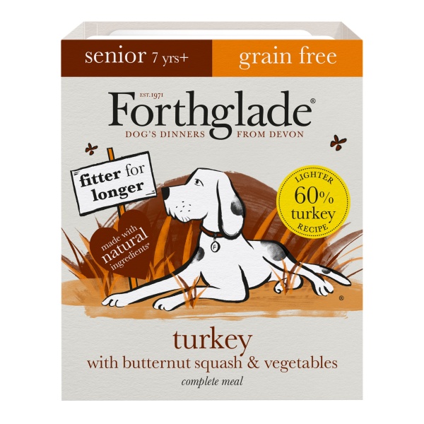 Forthglade Senior Complete Grain Free Turkey Butternut Squash & Veg Trays 18 x 395g