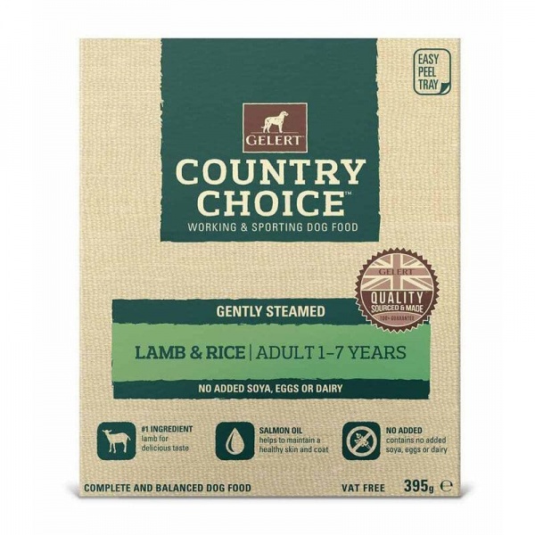 Gelert Country Choice Lamb & Rice Tray Dog Food 10 x 395g