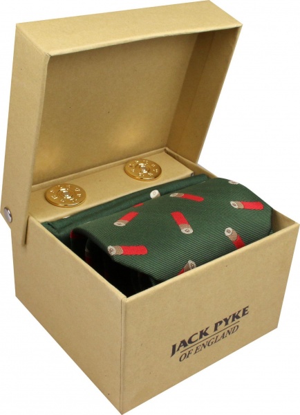Jack Pyke Tie, Hanky and Cufflinks Gift Set - Cartridge Green