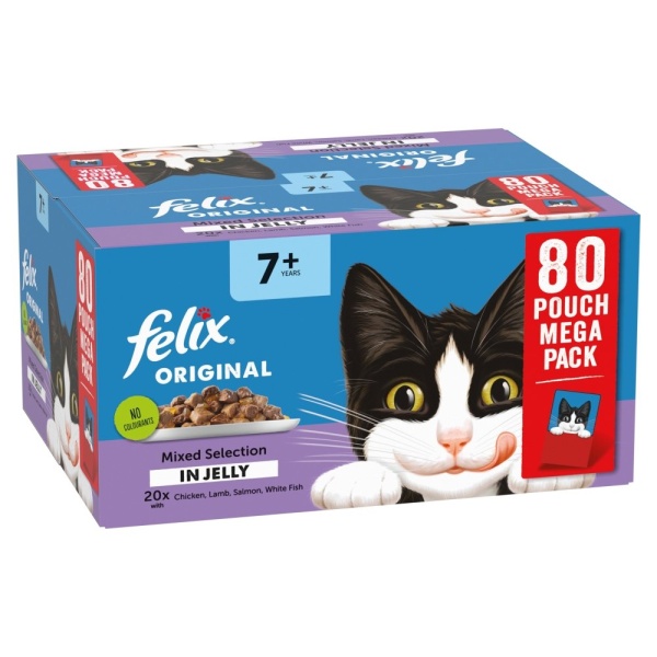 Felix Senior 7+ Original Mixed Selection in Jelly Pouches 80 x 85g