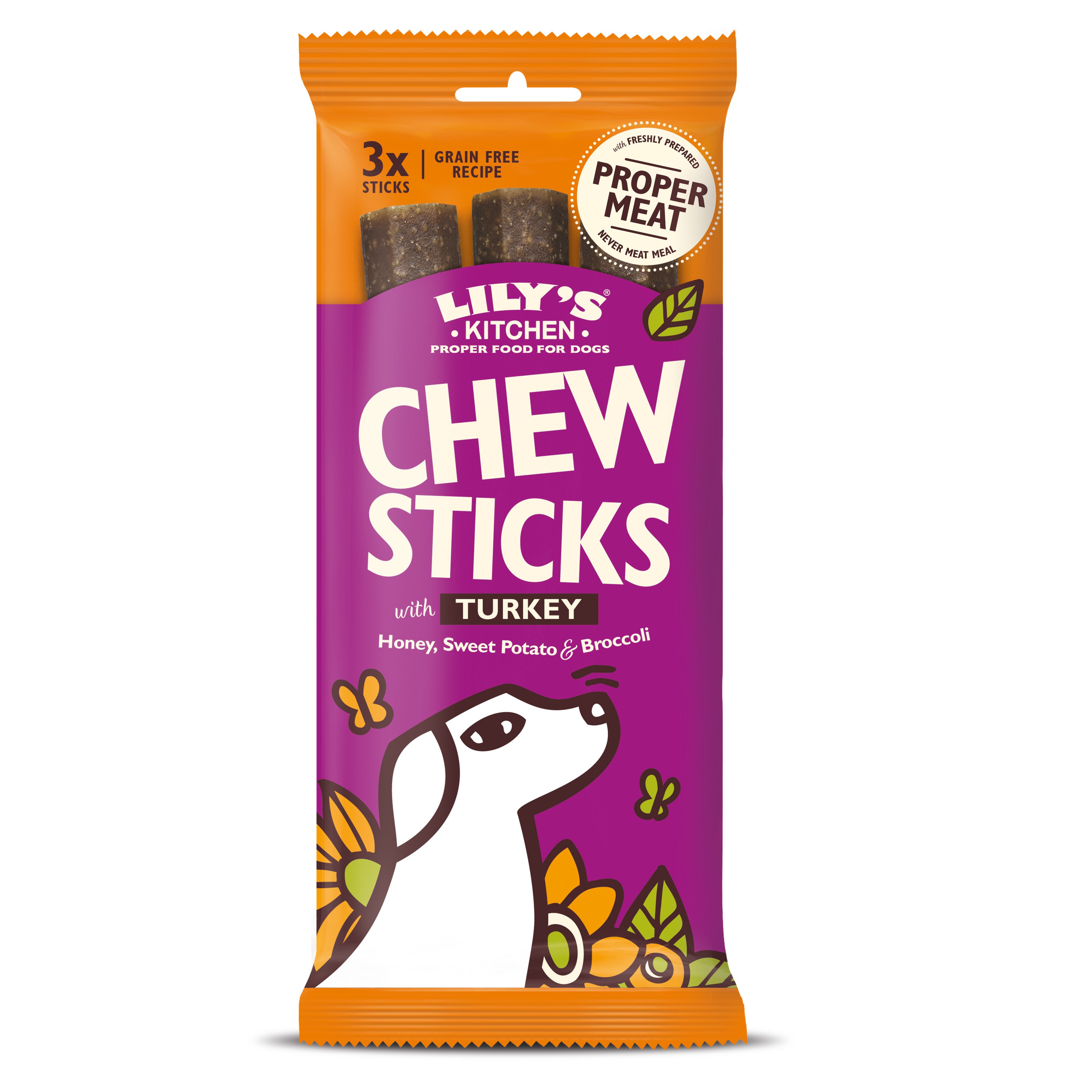 Lily's Kitchen Chew Sticks with Turkey 3 Sticks 10 x 120g