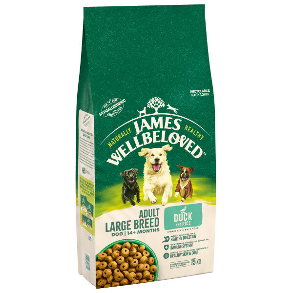 James Wellbeloved Duck & Rice Large Breed Dog Food 15kg