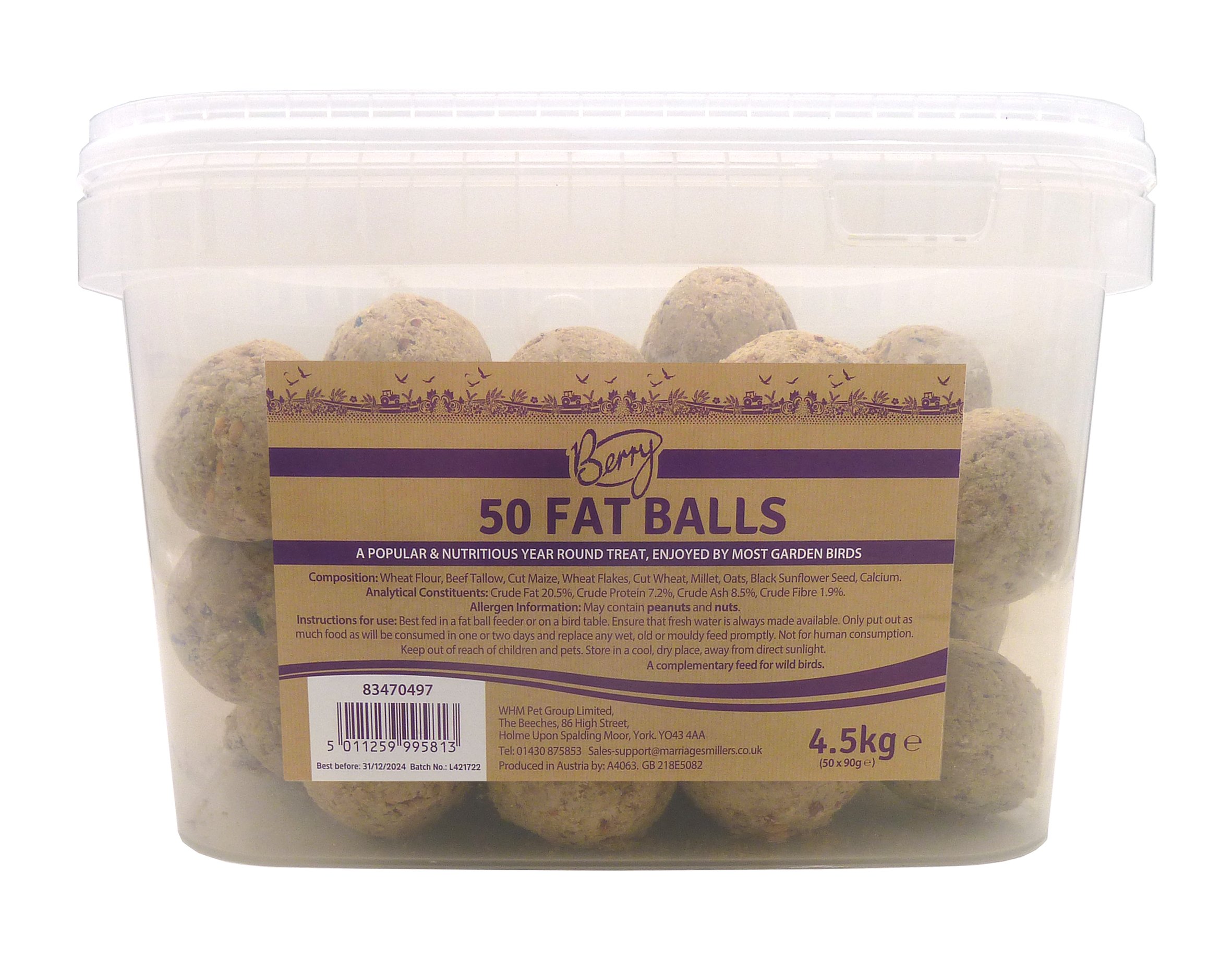 Berry Fat Ball No Nets 50 Tub