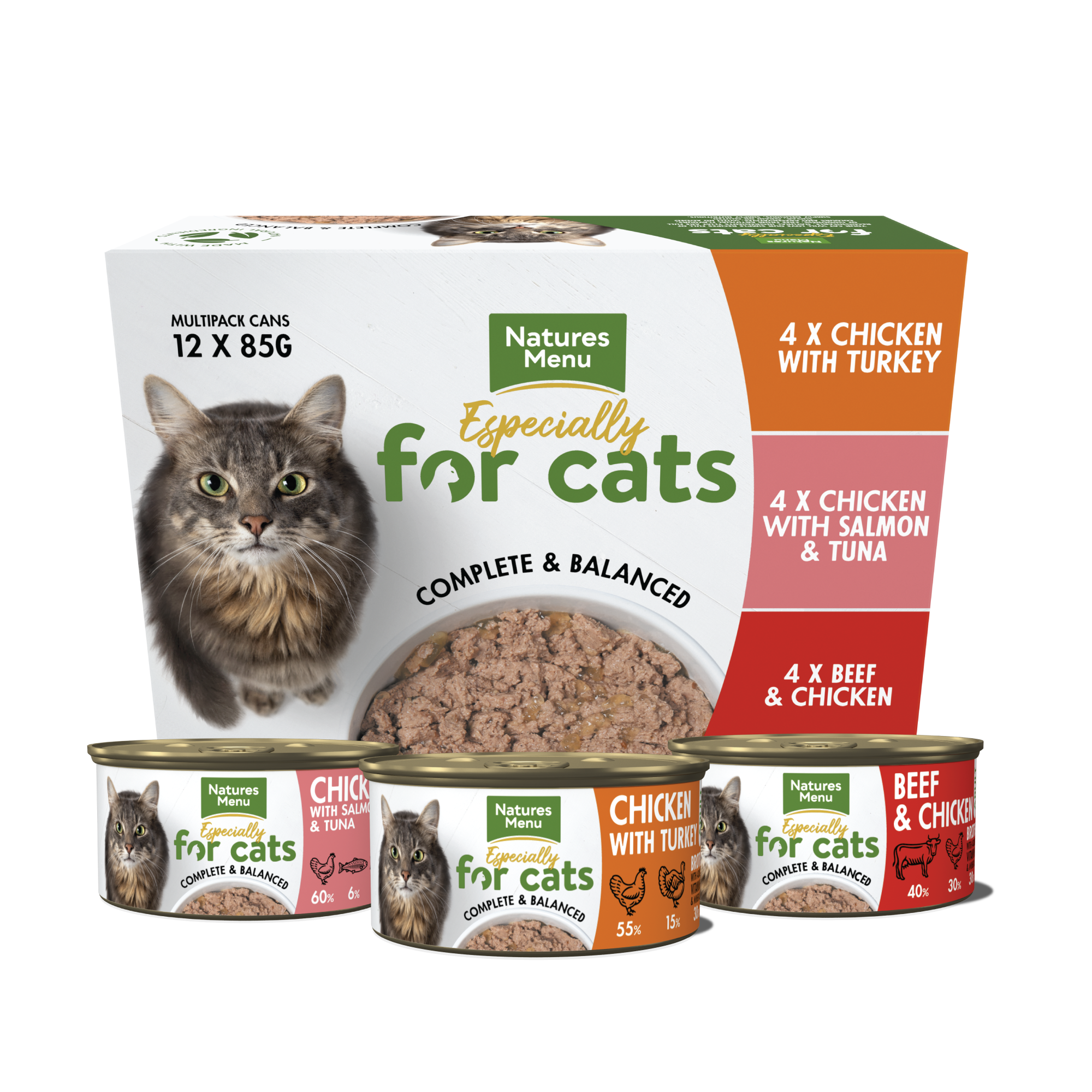 Natures Menu for Cat Adult Multipack Tins 4 x 12 x 85g