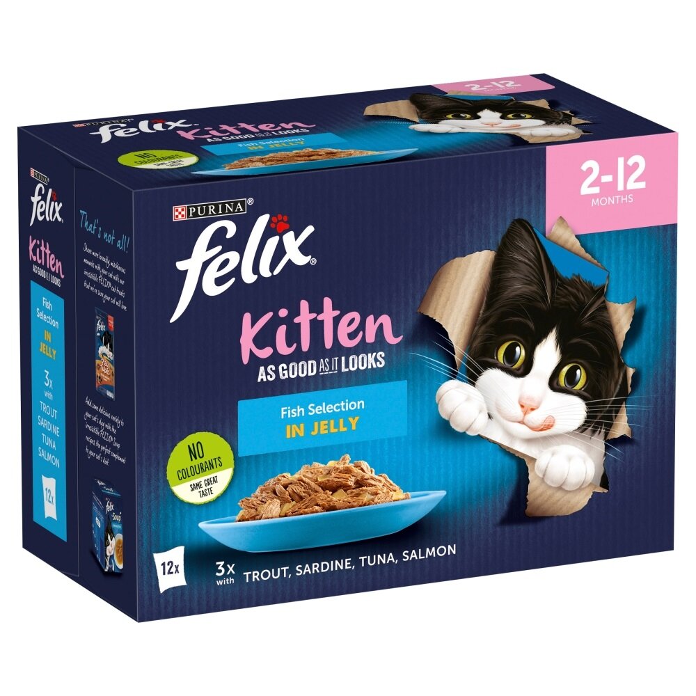 Felix Pouch As Good As It Looks Kitten Fish 4 x 12 x 100g