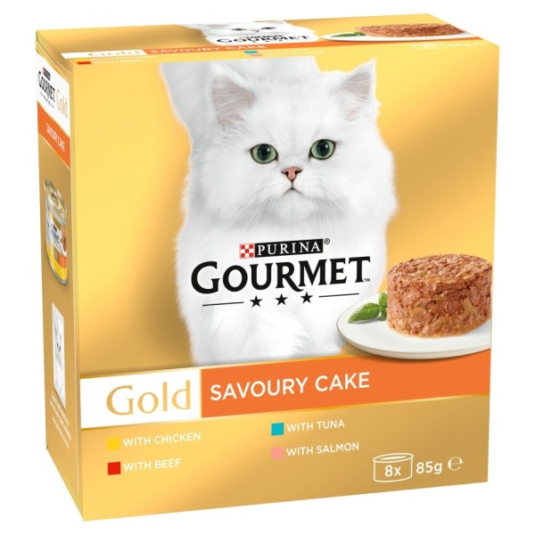 Gourmet Gold Savoury Cake Meat & Fish 6 x 8 x 85g