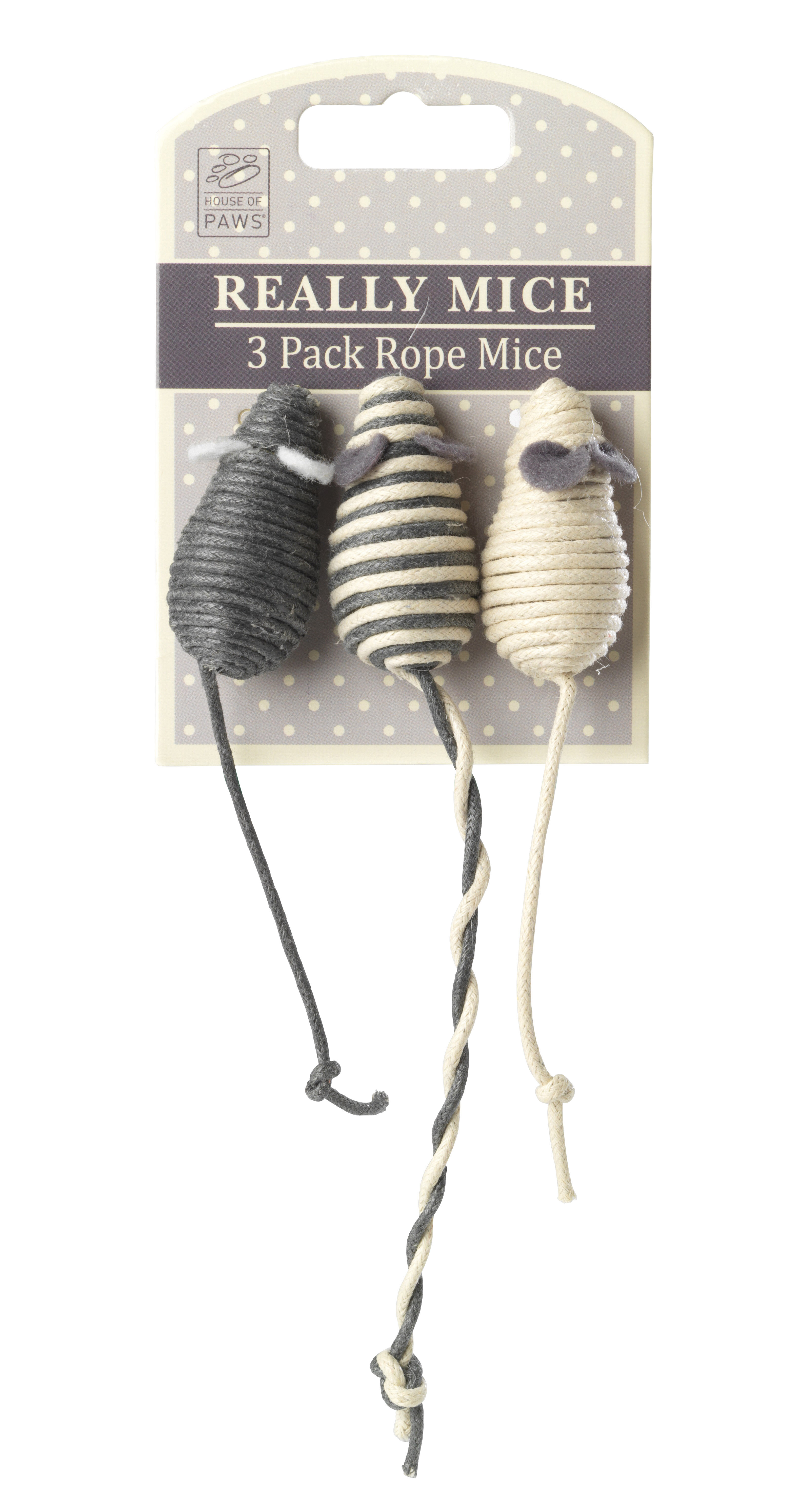 House of Paws Really Mice Rope Mice 3 Pack x 4