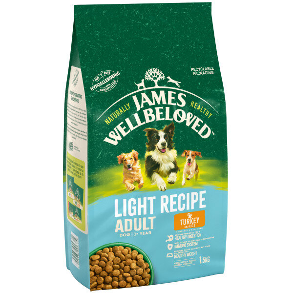 James Wellbeloved Turkey & Rice Light Dog Food 1.5kg