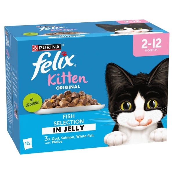 Felix Kitten Original Fish Selection in Jelly Pouches 4 x 12 x 85g