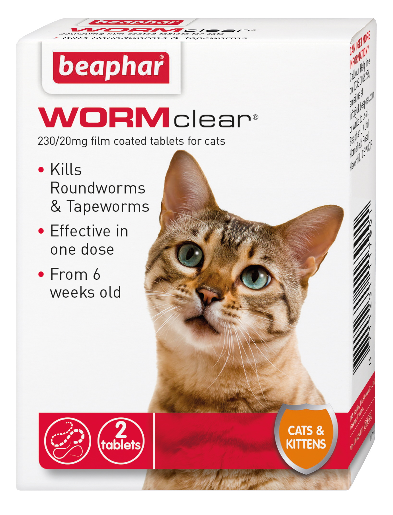 Beaphar WORMclear Worming Tablets for Cats 2 tablets x 6