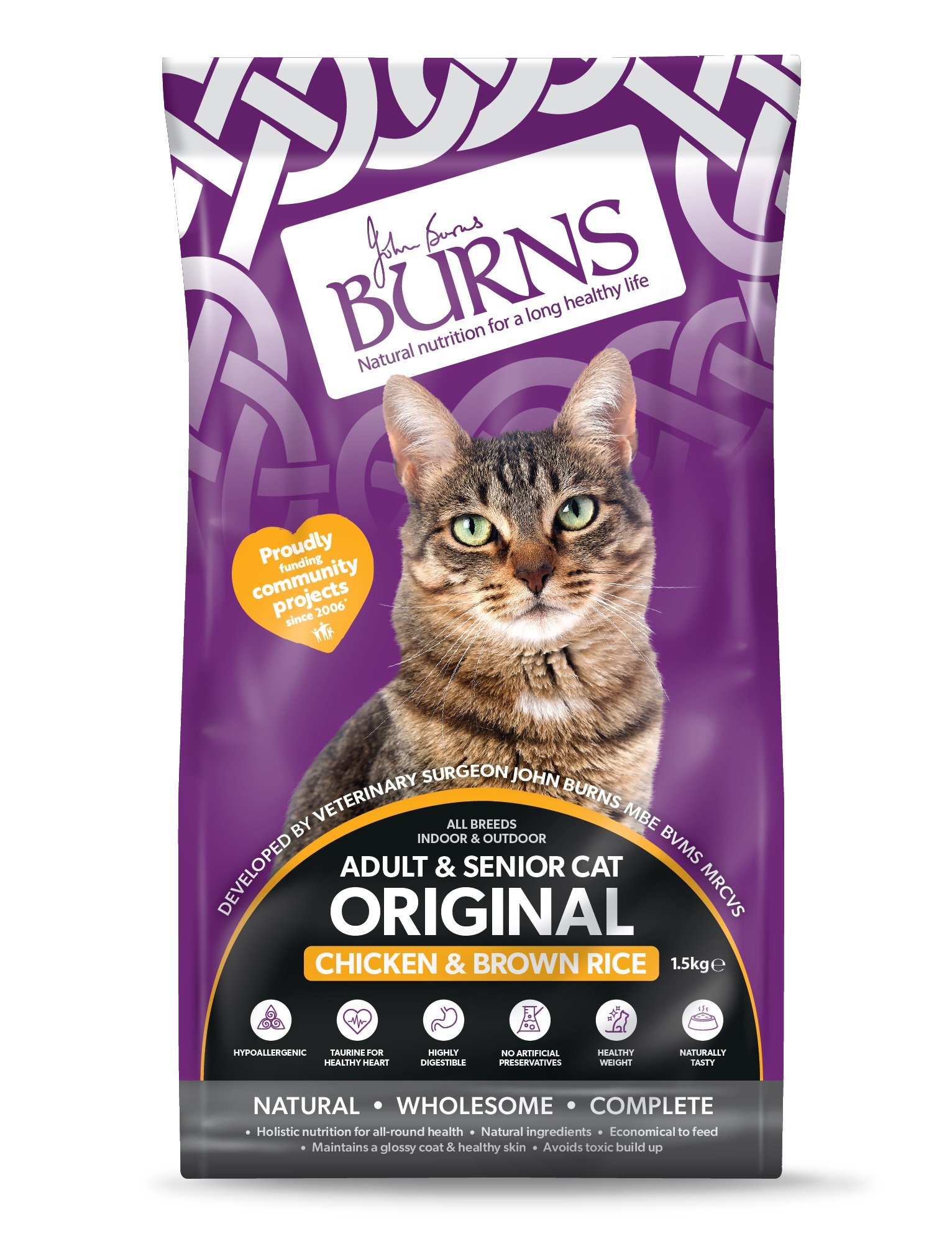 Burns Adult & Senior Cat Original Chicken & Brown Rice 1.5kg