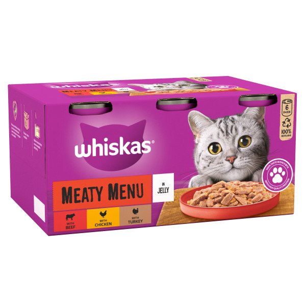 Whiskas 1+ Adult Meaty Menu in Jelly 4 x 6 x 400g