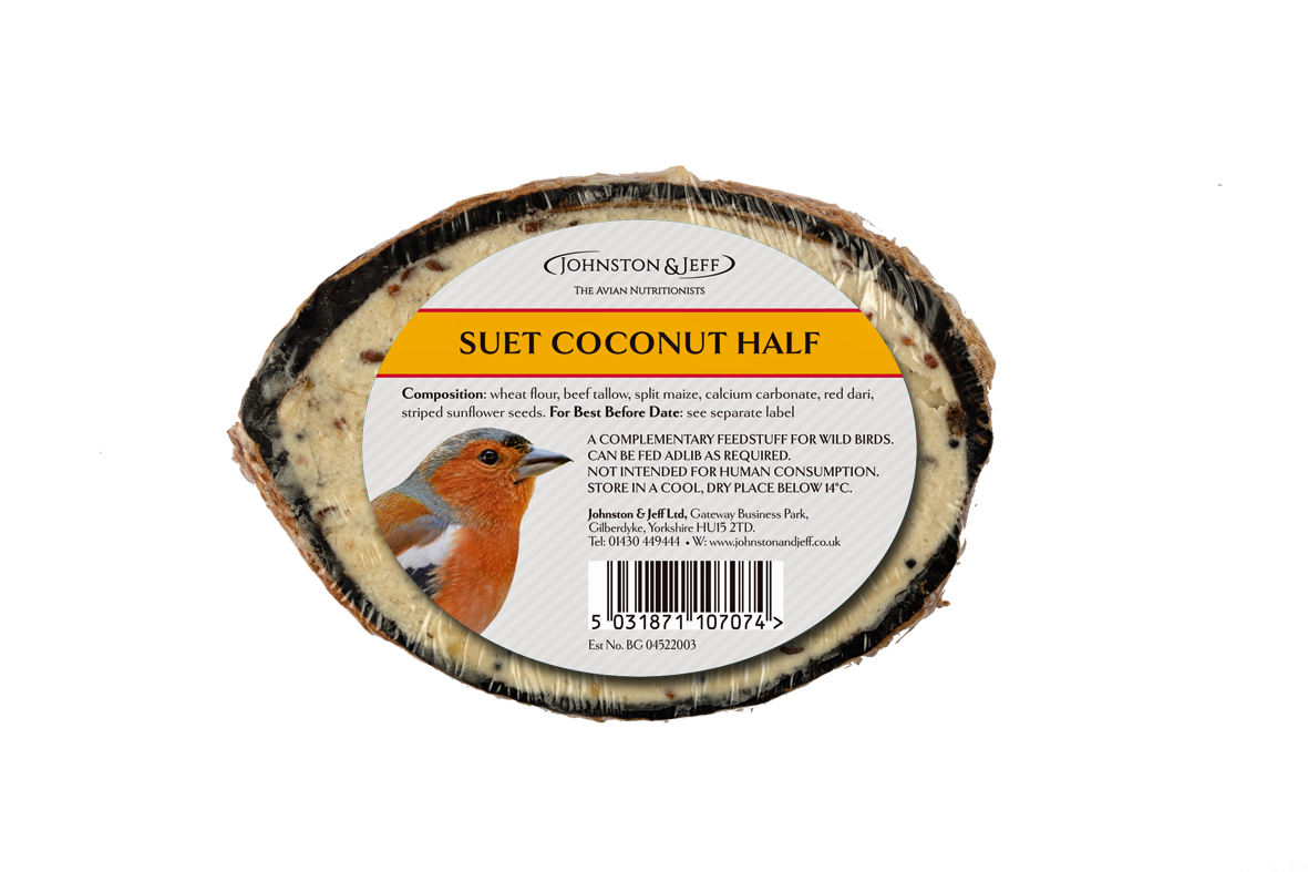 Johnston & Jeff Suet Coconut Halves Plain x 30