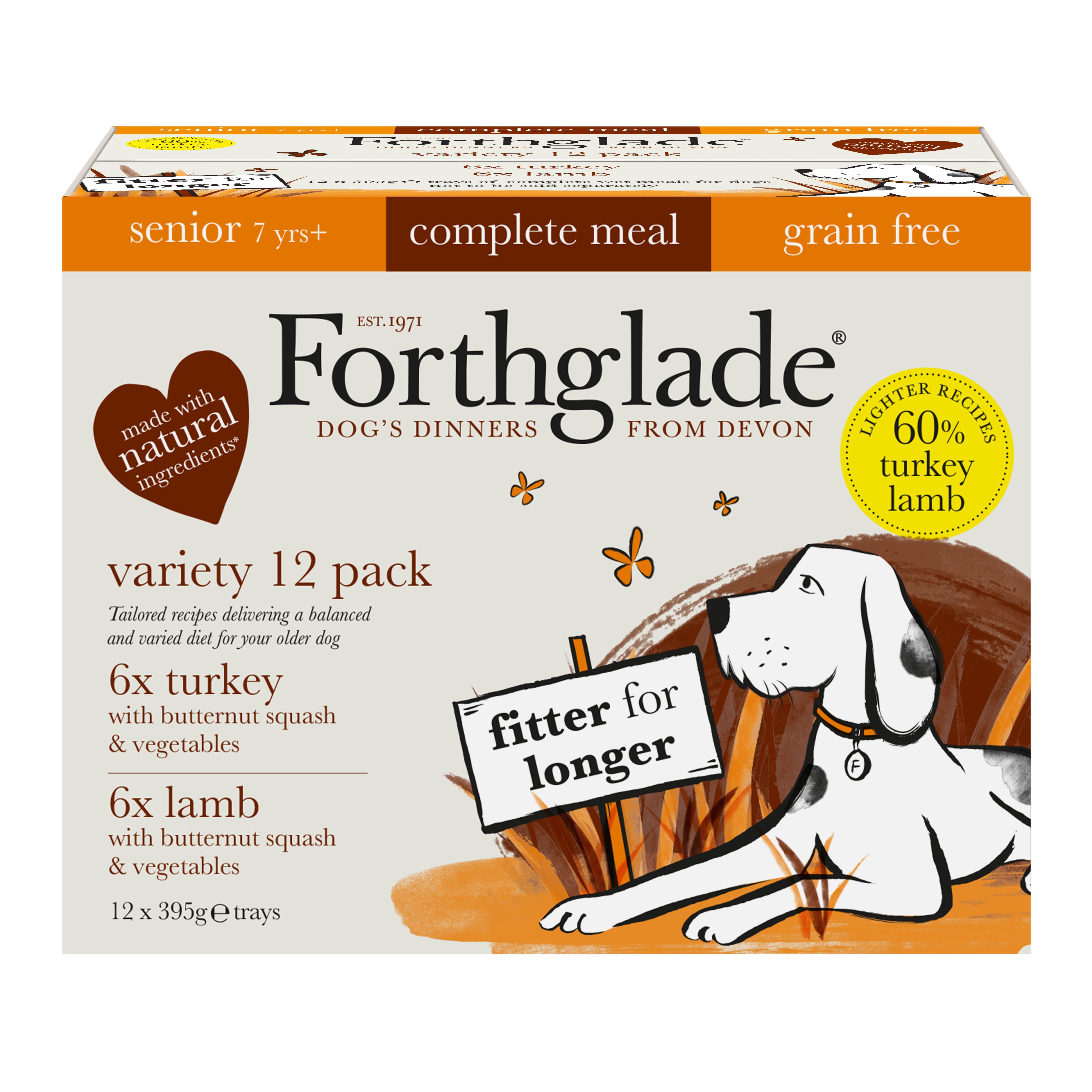 Forthglade Senior Complete Grain Free Variety Butter Squash & Veg Trays 12 x 395g