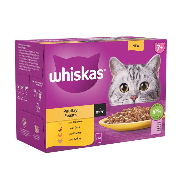 Whiskas Senior 7+ Poultry Feasts in Gravy 4 x 12 x 85g