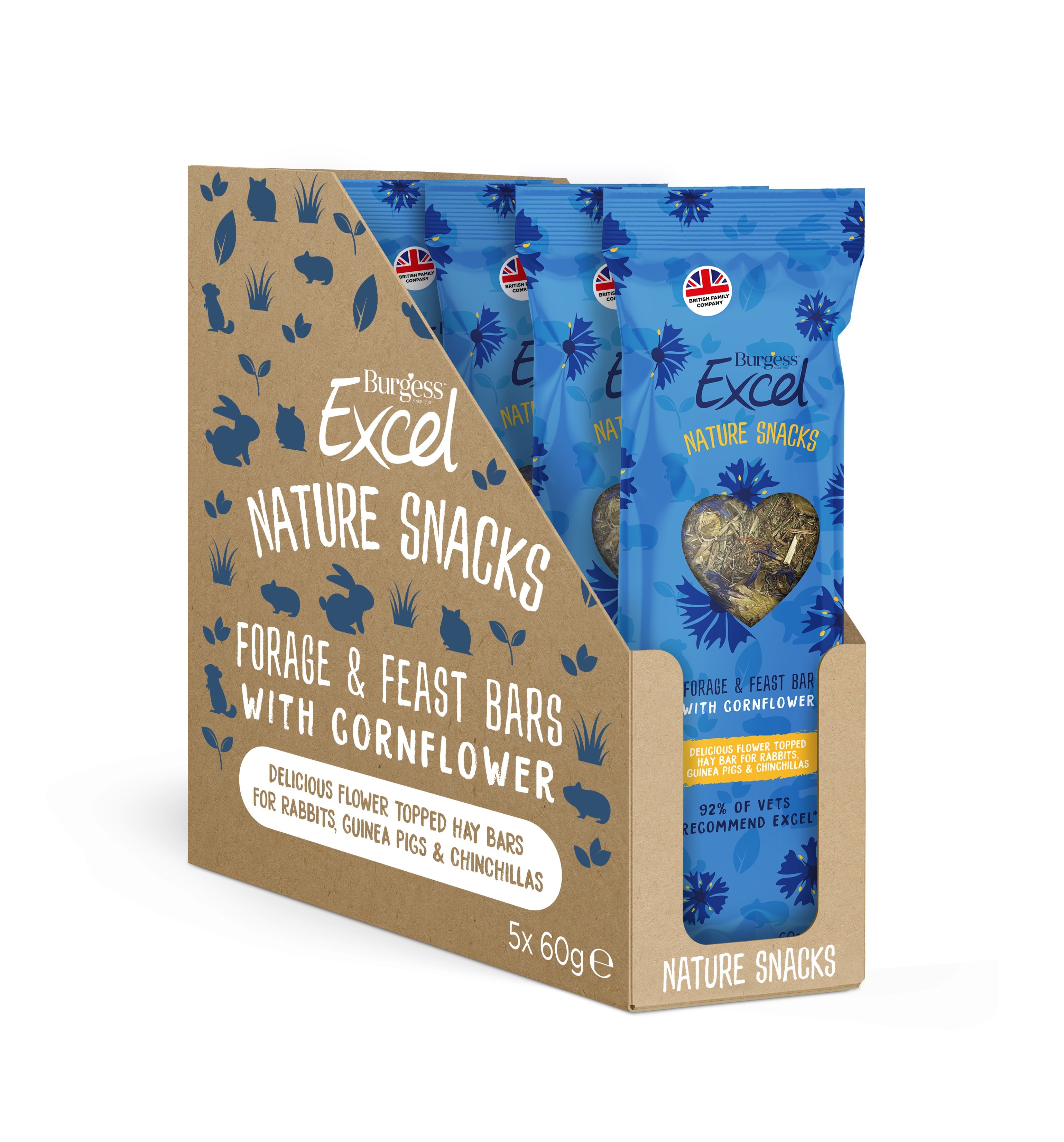 Burgess Excel Nature Snacks Cornflower Bars 5 x 60g