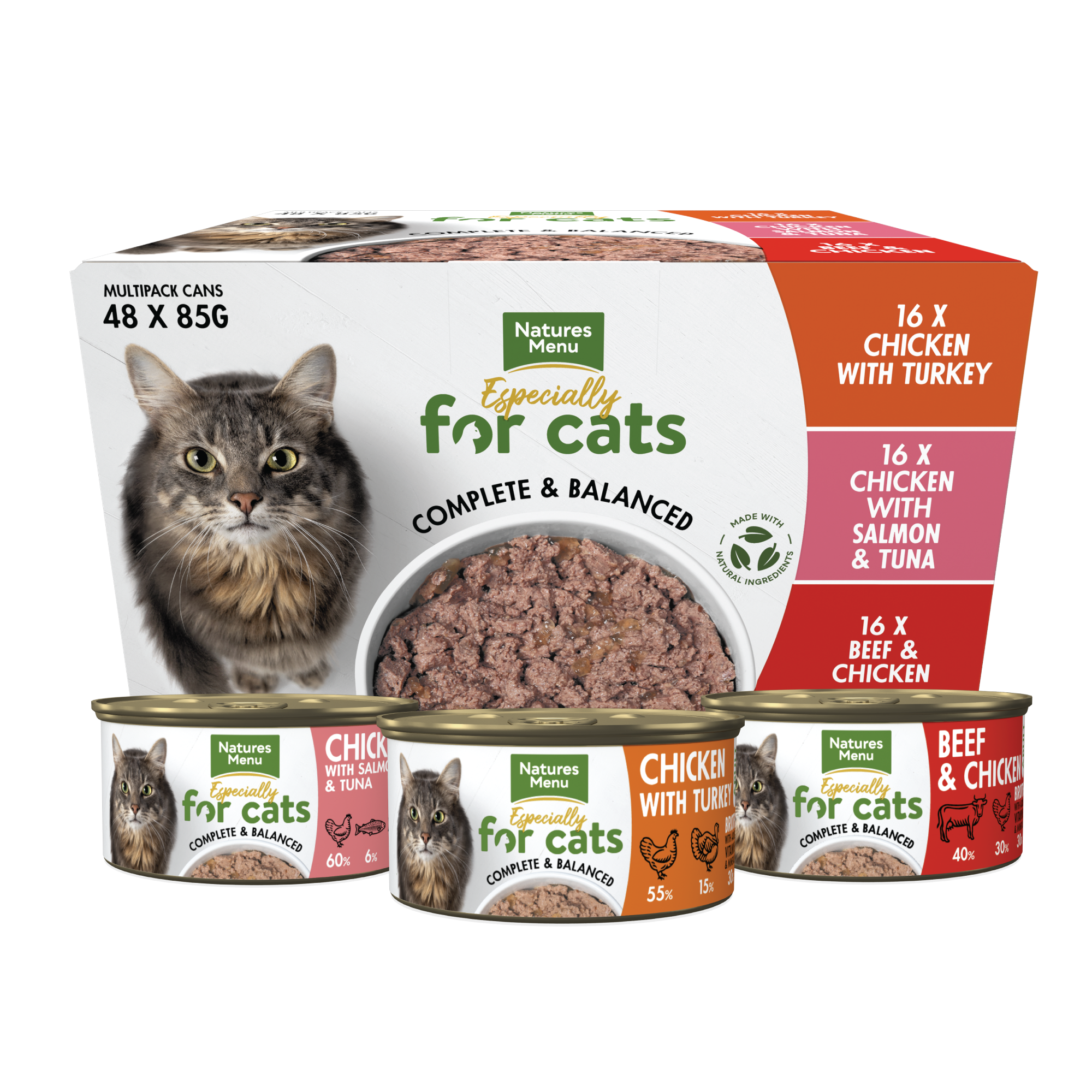 Natures Menu for Cat Adult Multipack Tins 48 x 85g