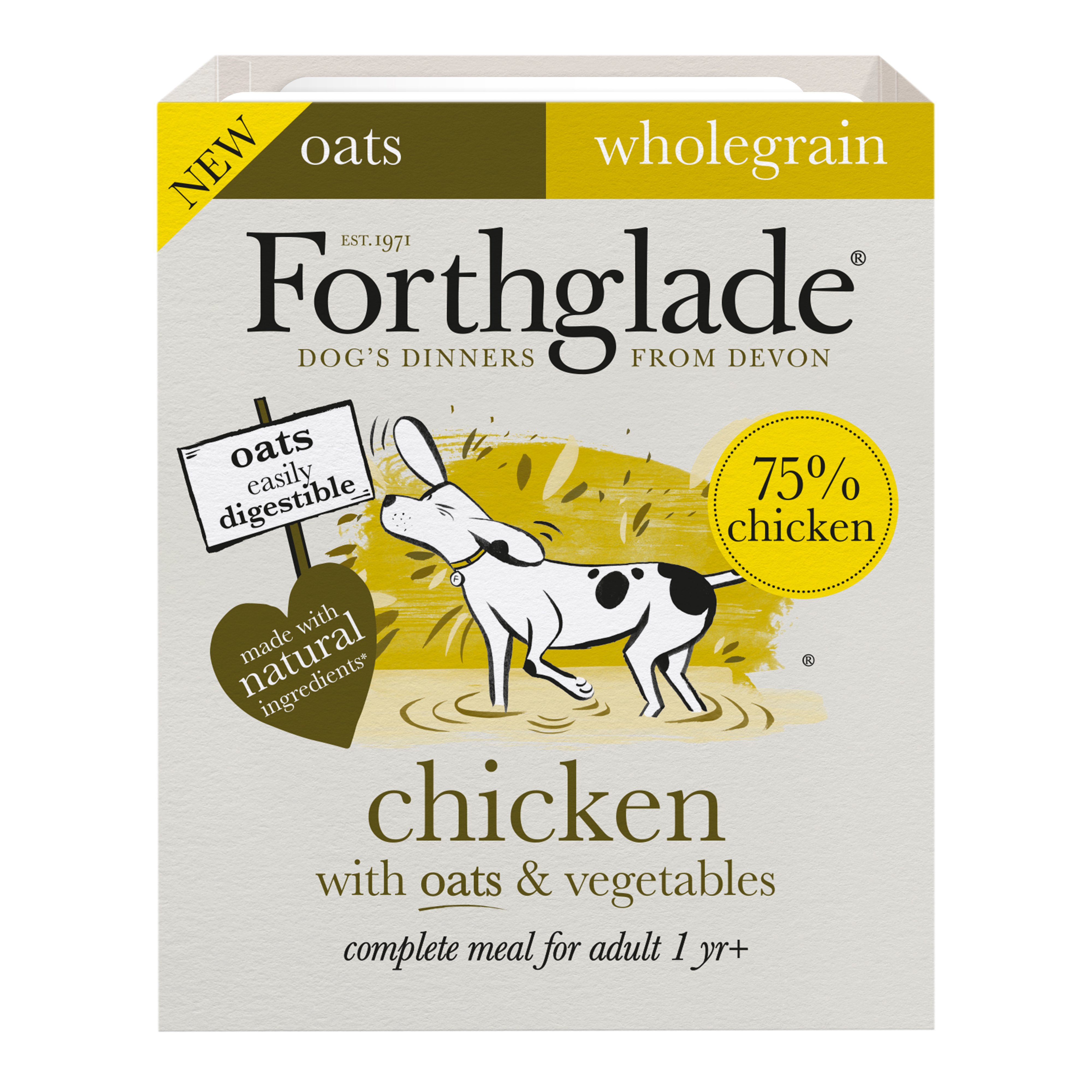 Forthglade Adult Complete Wholegrain Chicken with Oats & Veg Trays 18 x 395g