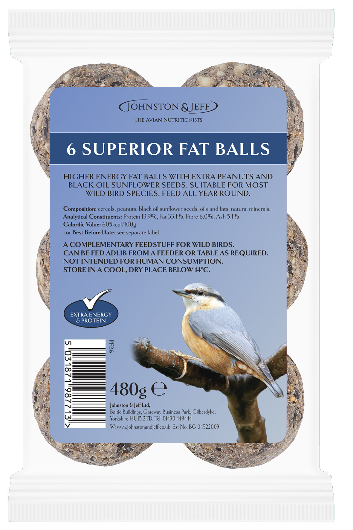 Johnston & Jeff Superior Fatballs without Nets 6 x 80g x 24