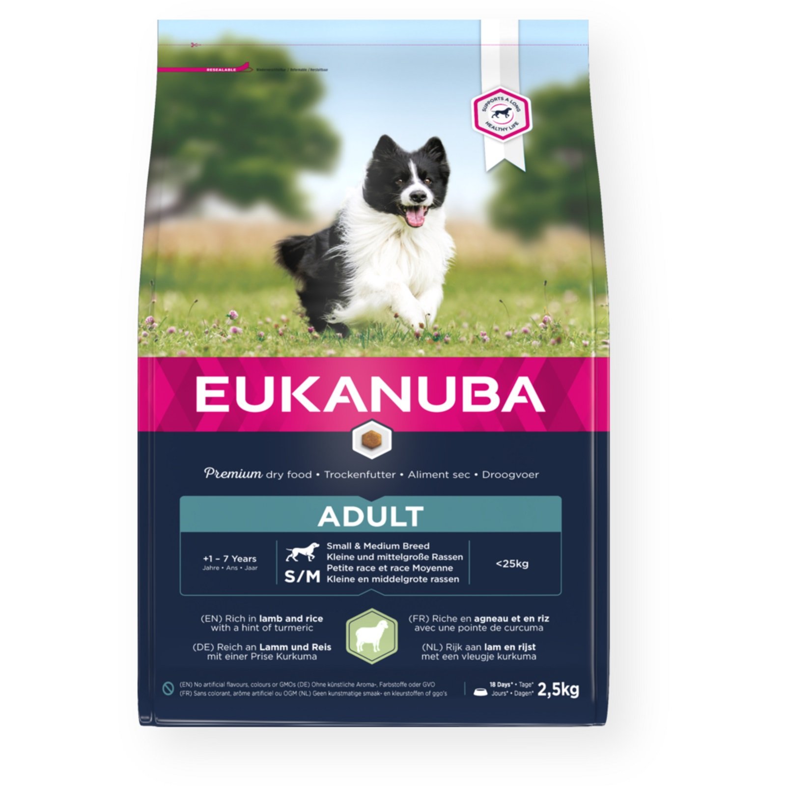 Eukanuba Adult Small Medium Breed Lamb 3 x 2.5kg