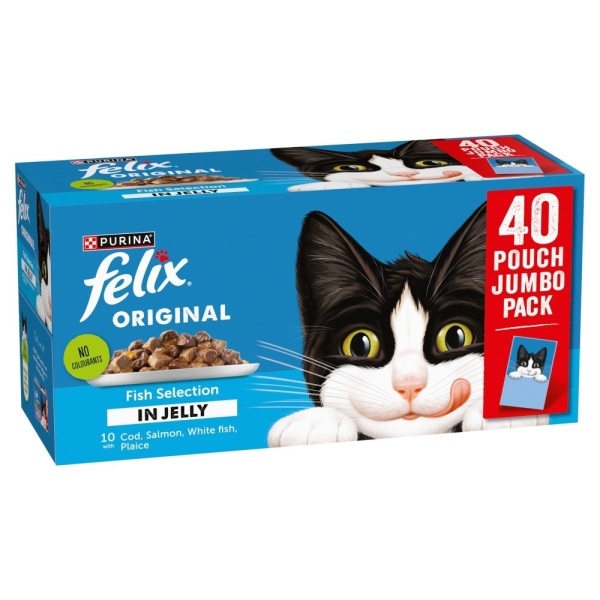 Felix Adult Original Fish Selection in Jelly Pouches 40 x 85g